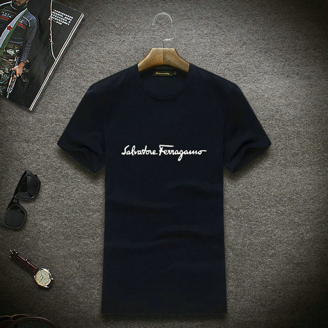 Ferragamo Men Short T-shirt in black 2017 for sale